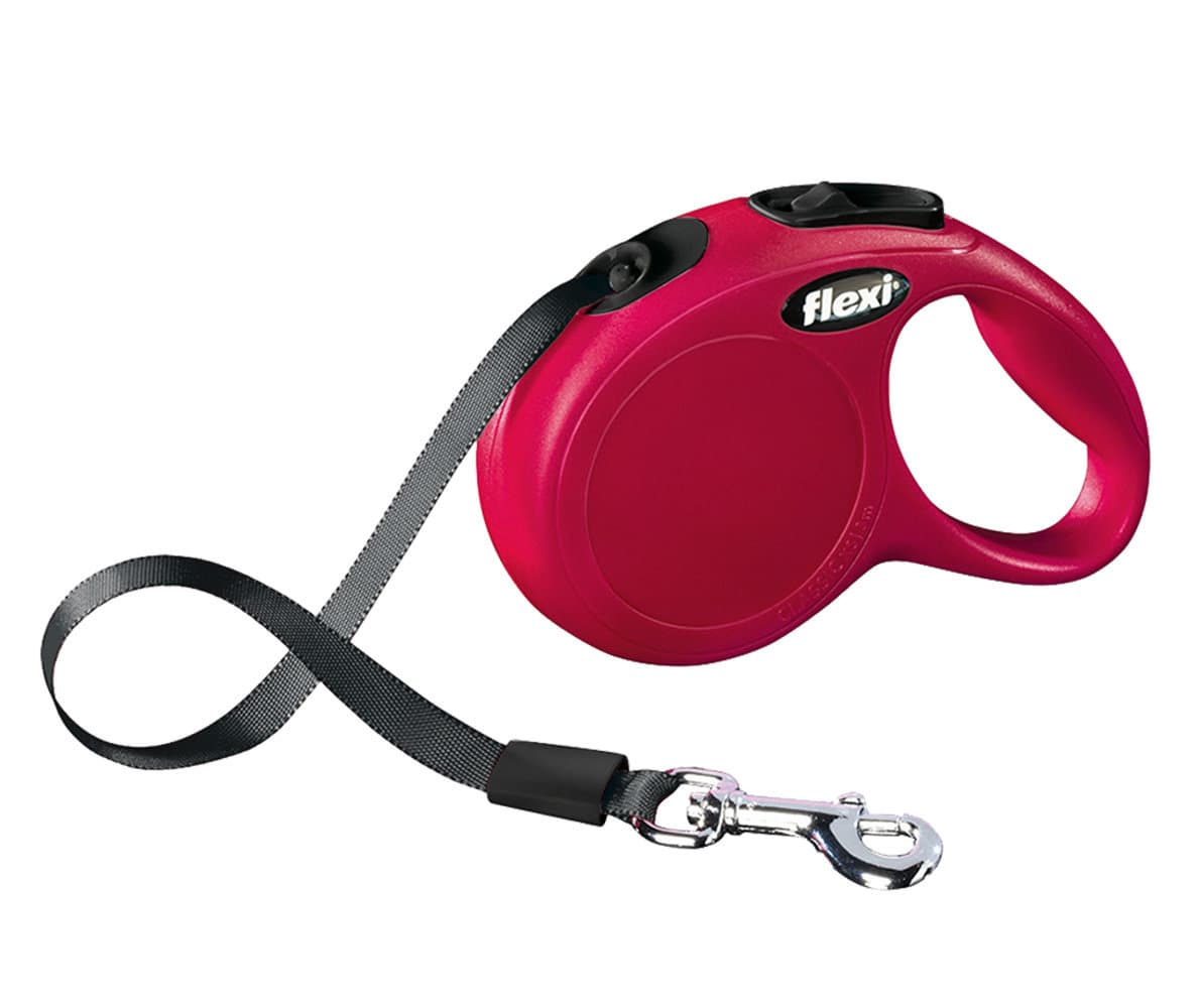 Smycz taśma Flexi Classic, czerwona, XS, 12 kg.