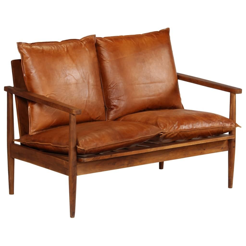 Sofa vidaXL, brązowy, 2-osobowa, 74x69x116 cm