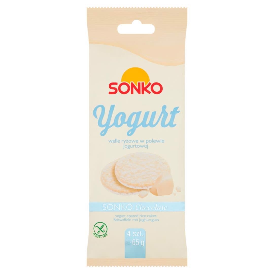 Sonko Wafle ryżowe w polewie jogurtowej 65 g (4 sztuki)
