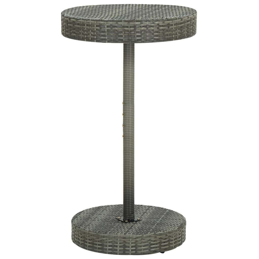 Stolik ogrodowy, szary, 60,5x106 cm, polirattan