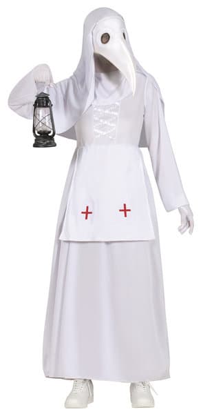 Strój doktor plaga biały-M