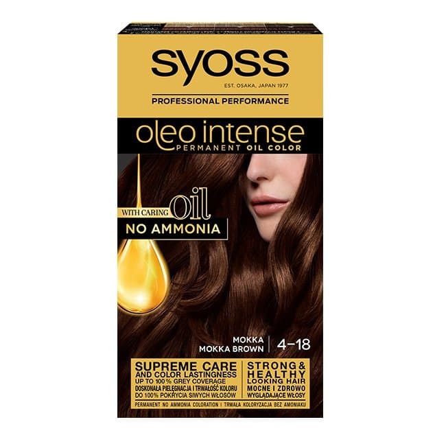 Syoss, Oleo Intense, farba do włosów, 4-18 Mokka