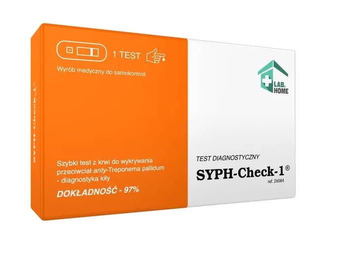 Wyrób medyczny, SYPH-Check-1, domowy test na obecność kiły, 97% skuteczności