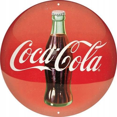 Tablica szyld COCA-COLA okrągły metalowy blacha 35 cm
