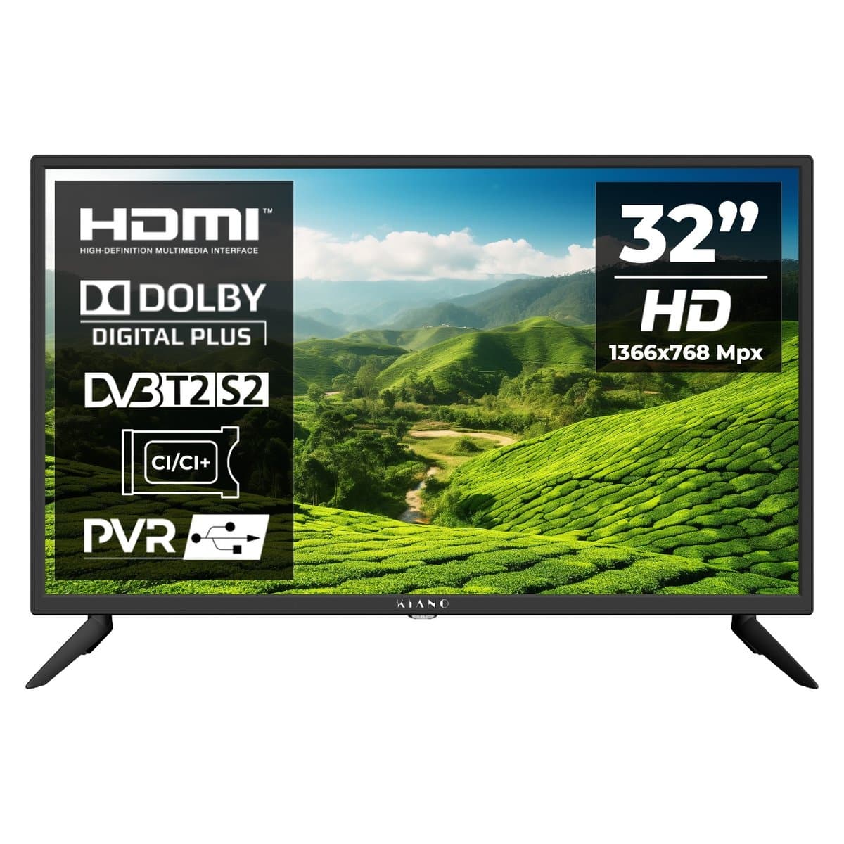 Telewizor KIANO Slim, LED, 32', HD Ready, USB, HDMI