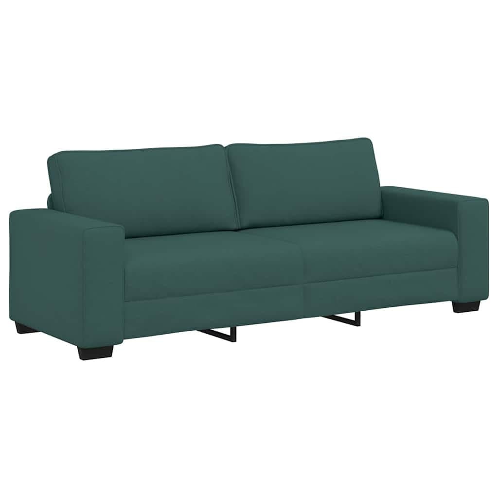 vidaXL Sofa 3-osobowa, ciemnozielona, 180 cm, tkaniną