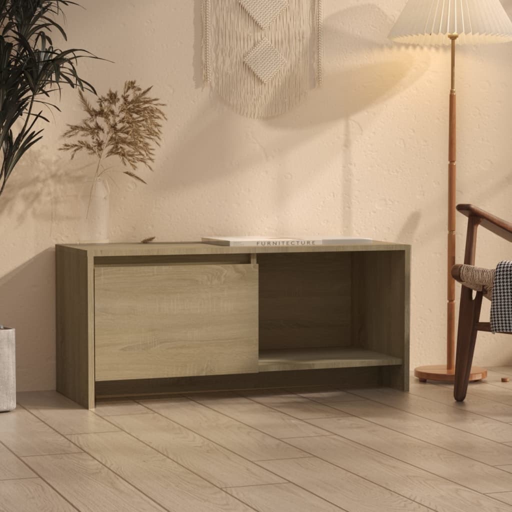 vidaXL Szafka pod TV, dąb sonoma, 90x35x40 cm, płyta wiórowa