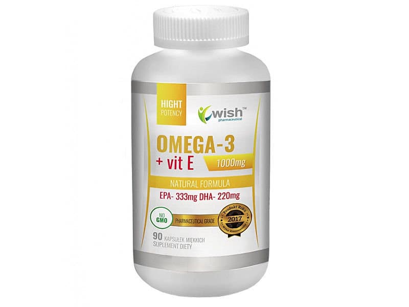 Wish, Omega 3 + Vitamina E, Suplement diety, 90 kaps.