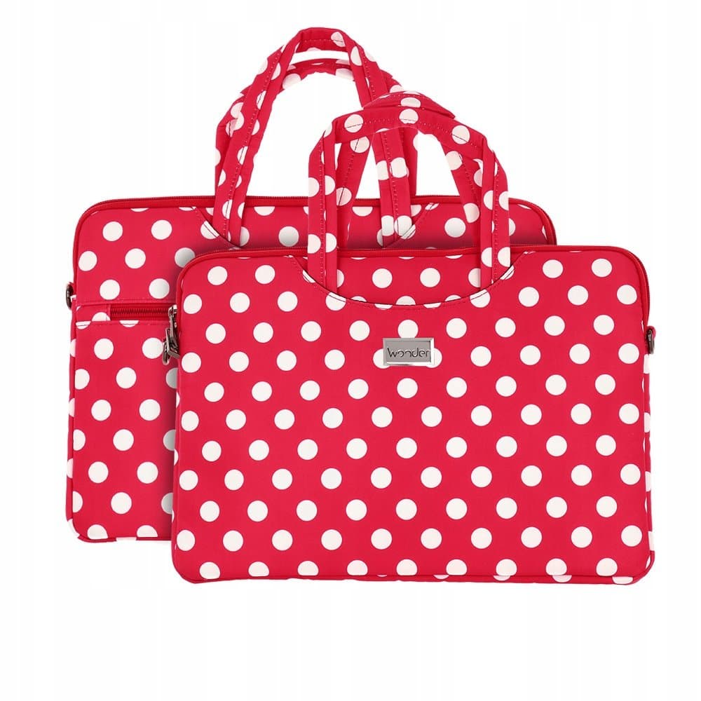 Wonder Briefcase Laptop 17 cali groszki czerwone