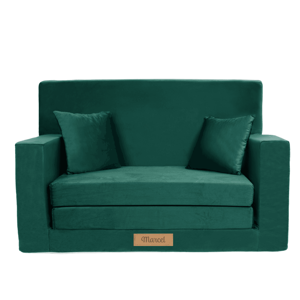 Rozkładana sofa piankowa dziecięca ZIELONA