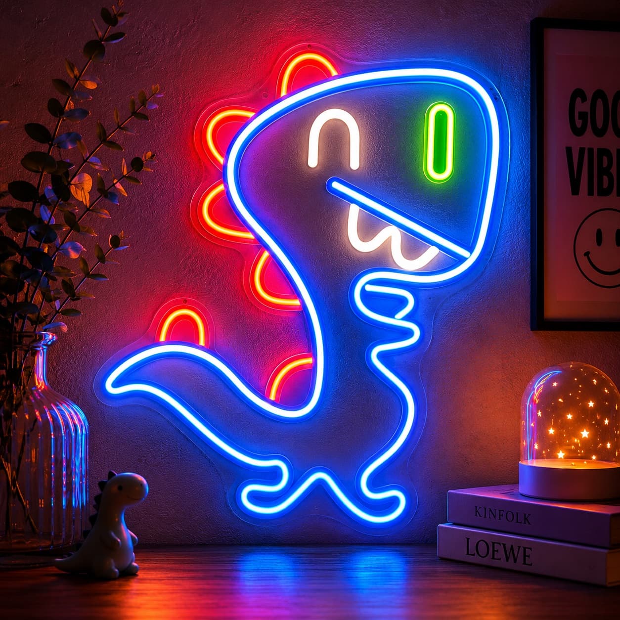 Neon LED JURASSIC BABY DINO niebieski FLNJ01 Forever Light