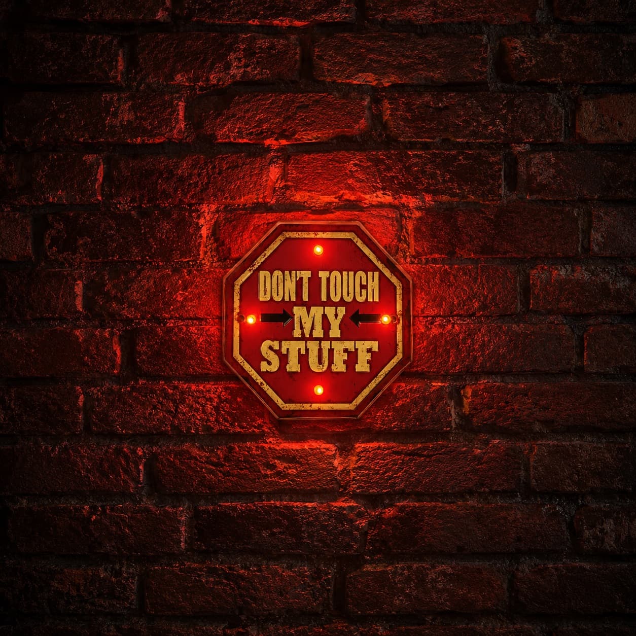 Forever Light Znak Metalowy RETRO LED Don't Touch