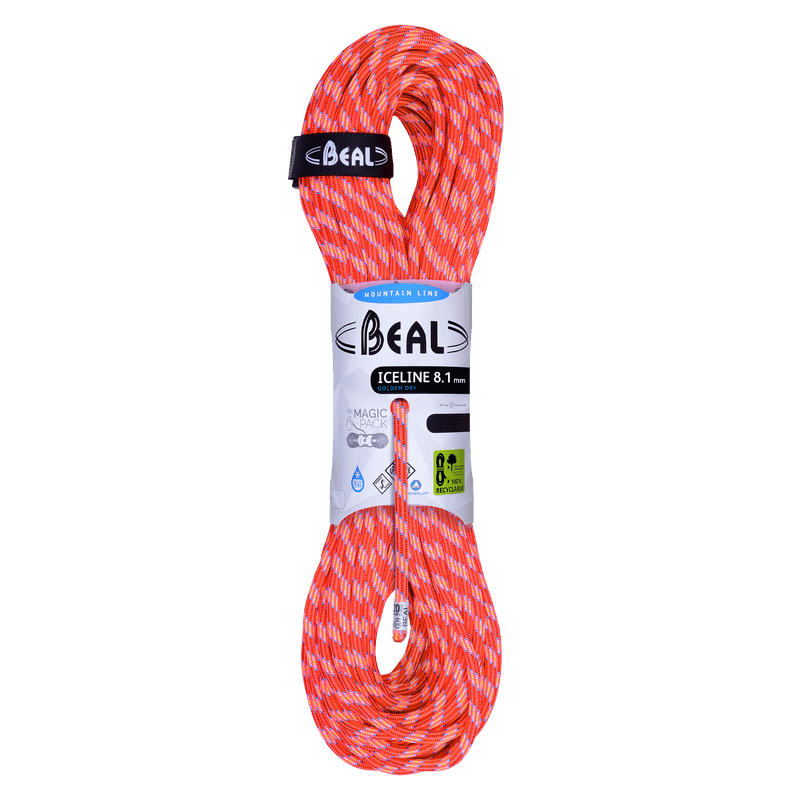 Lina dynamiczna Ice Line Unicore 8,1mm (różne wersje) Pomarańczowy 70 m Golden Dry