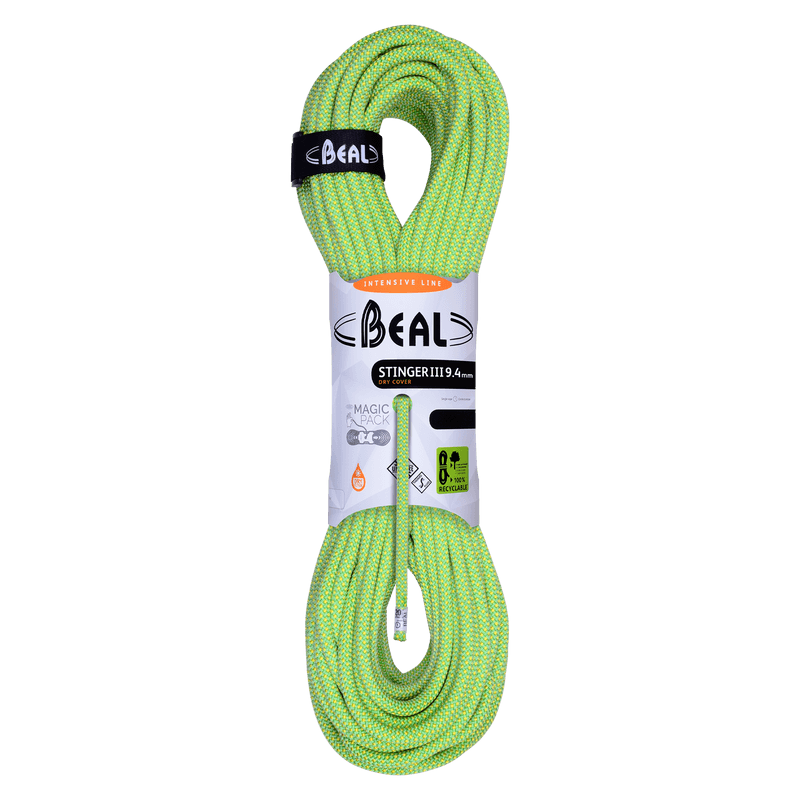 Lina dynamiczna Stinger Unicore 9,4mm (różne wersje) 50 m Anis Dry Cover