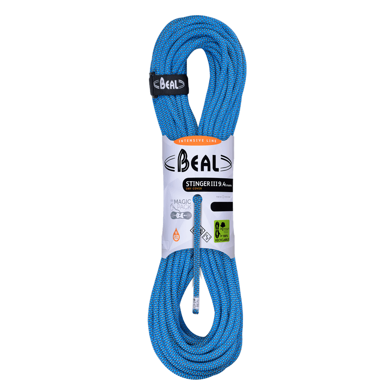 Lina dynamiczna Stinger Unicore 9,4mm (różne wersje) Niebieski 50 m Dry Cover