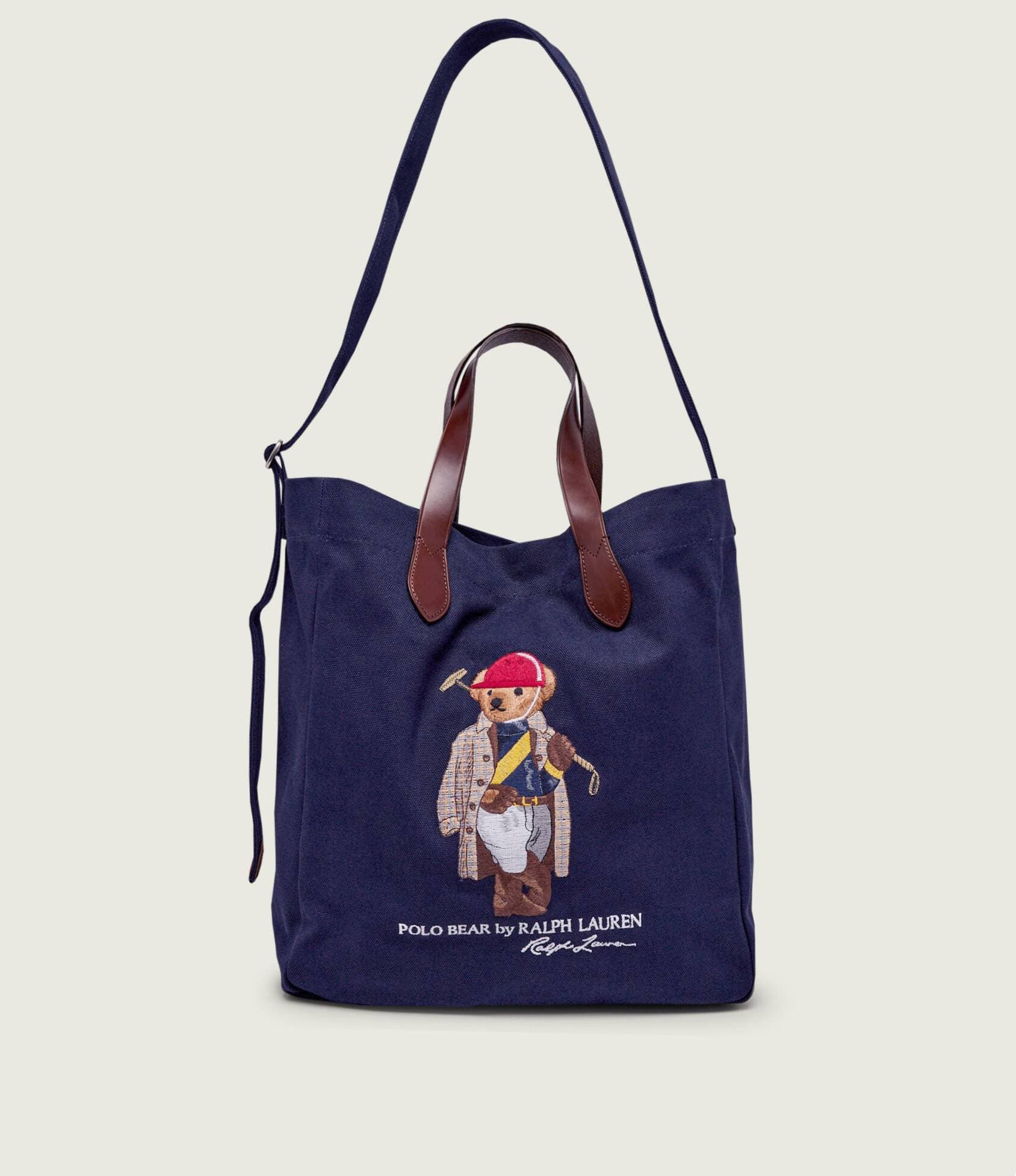 POLO RALPH LAUREN Shopperka BEAR | z dodatkiem skóry