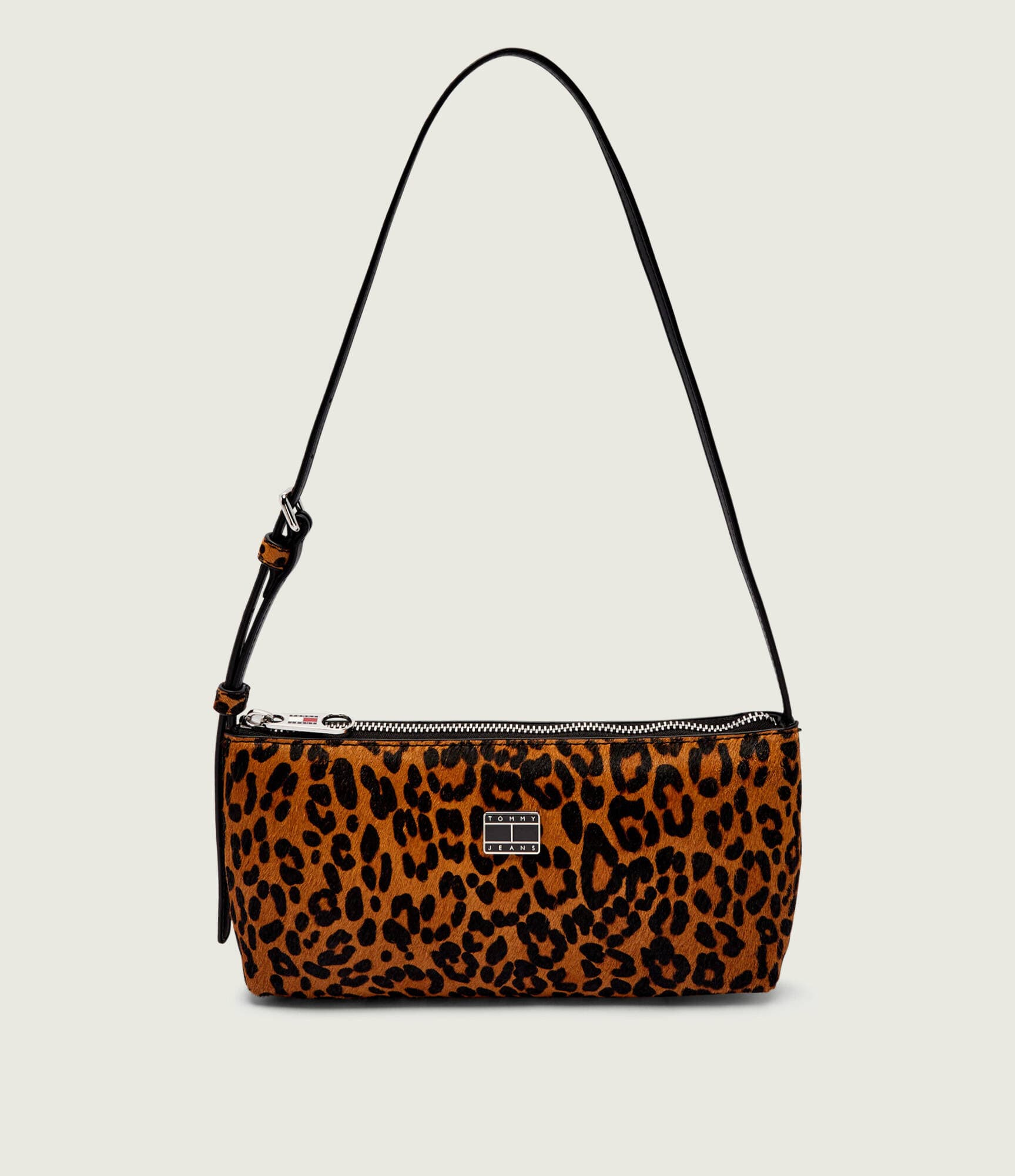 Tommy Jeans Skórzana torebka na ramię LEOPARD