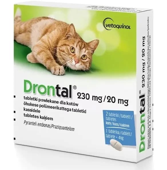 Vetoqinol Drontal Odrobaczanie dla kotów tabletki 2 szt