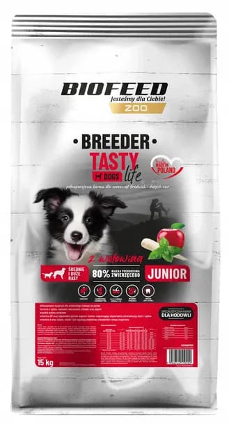 Tasty Dogs Life Breeder Junior Medium Large z Wołowiną 15kg
