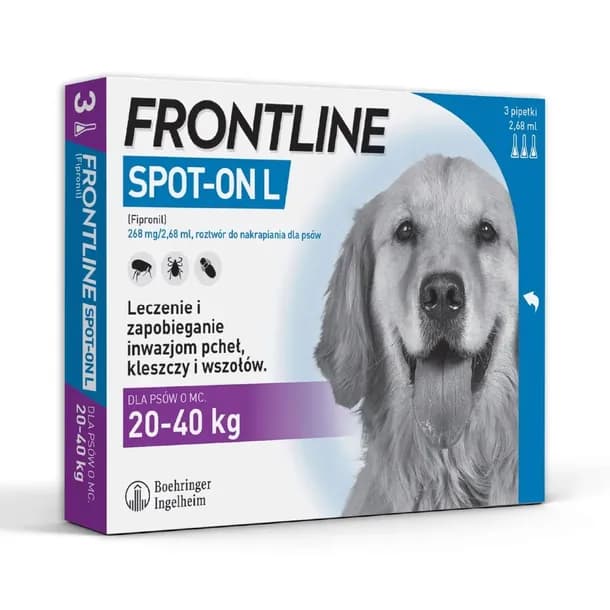 Frontline Spot-On Psy L 20-40kg zestaw 3 pipety K