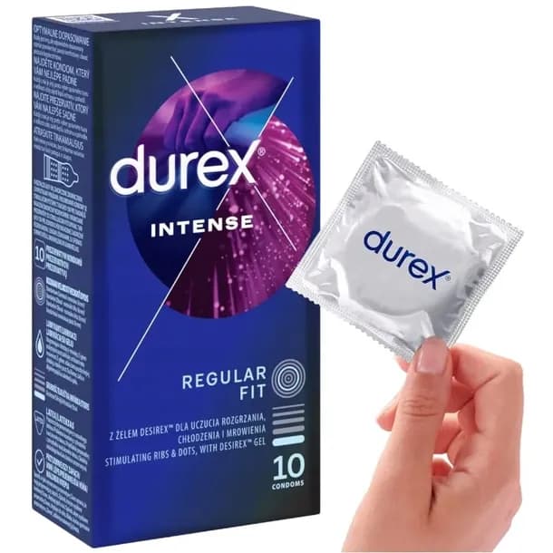 DUREX INTENSE prezerwatywy potęgujące orgazm z wypustkami i prążkami 10szt.