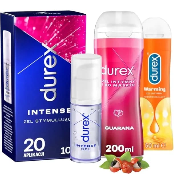 DUREX PLAY ZESTAW żeli intymnych POTĘGUJE DOZNANIA rozgrzewa i nawilża