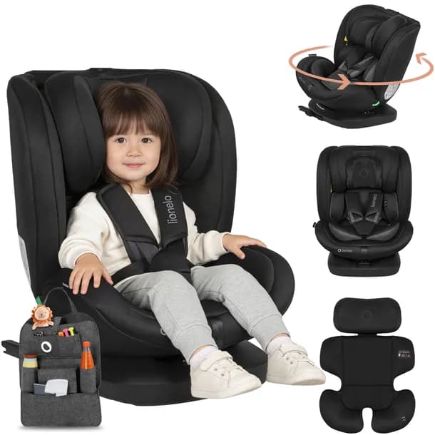 Fotelik samochodowy OBROTOWY isofix 40-150cm + organizer LIONELO I-SIZE