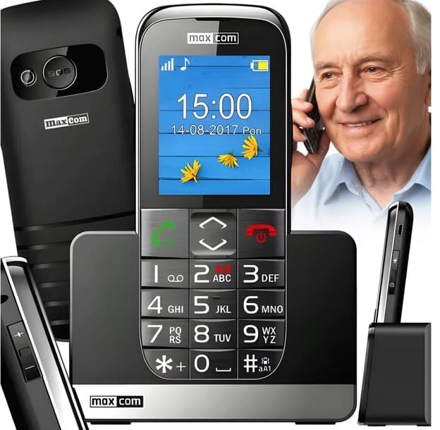 Maxcom MM720BB MM 720 telefon komórkowy dla seniora duże klawisze + baza