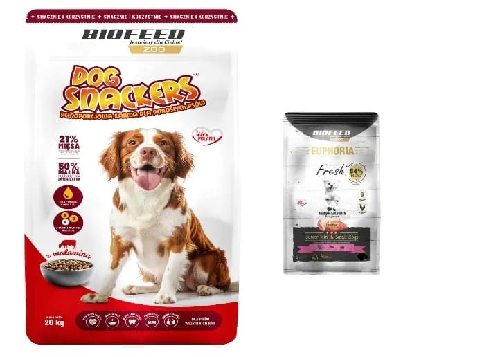 DOG SNACKERS ADULT z WOŁOWINĄ 20 KG Karma dla Owczarka BIOFEED