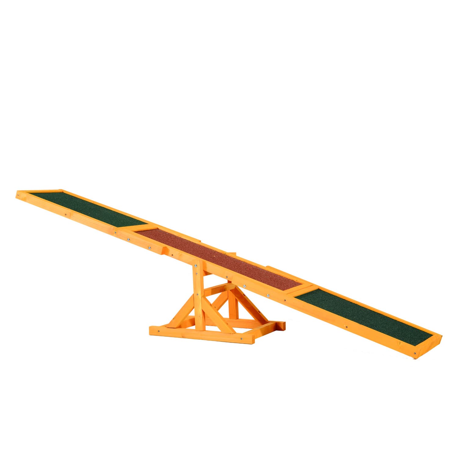PawHut Huśtawka zręcznościowa dla psa Drewniana równoważnia do agility 180x30x30cm Naturalne drewno | Aosom PL