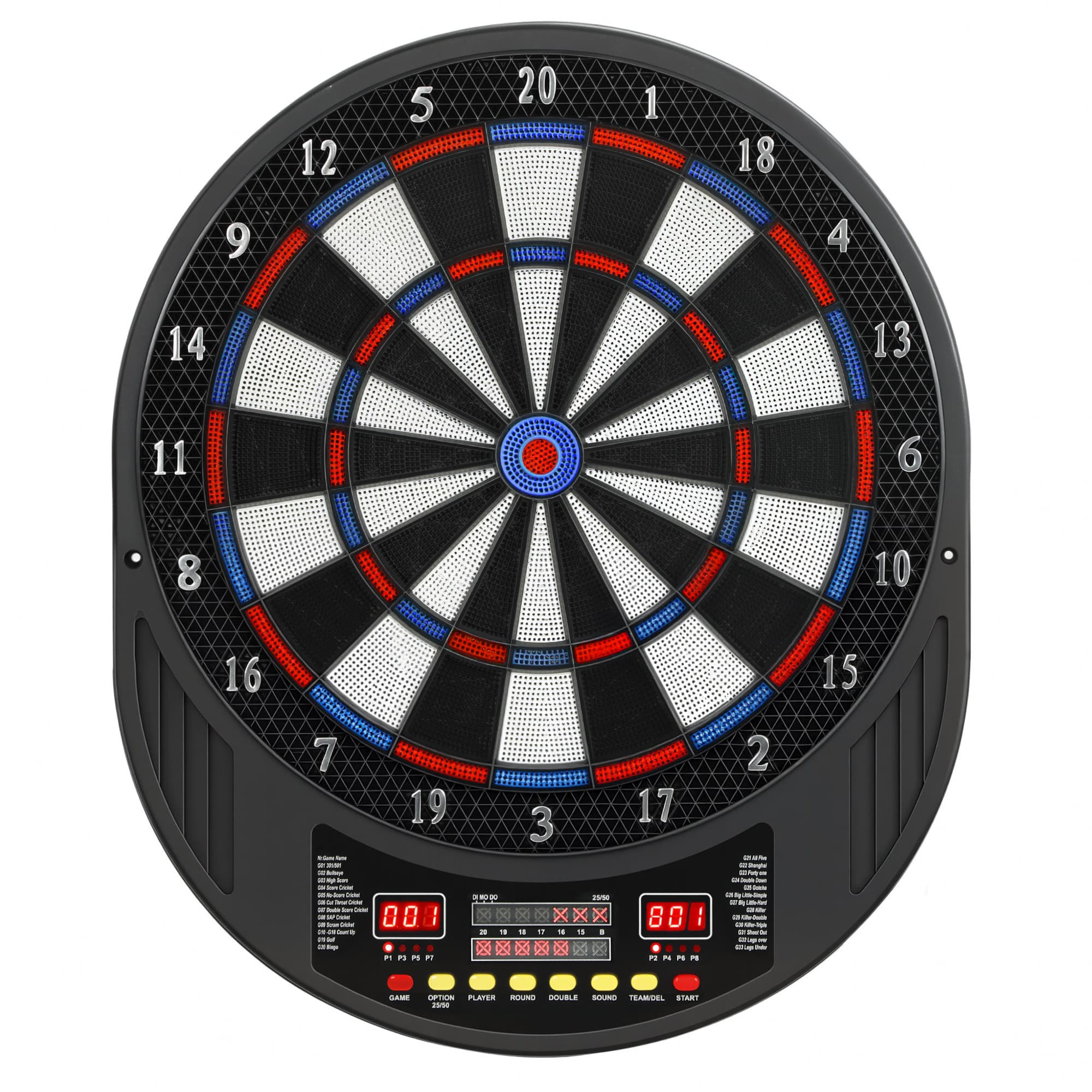 SPORTNOW Elektroniczna tarcza do darta dla 1-8 graczy, wyświetlacz LCD, 6 zestawów rzutków, kolorowa | Aosom PL
