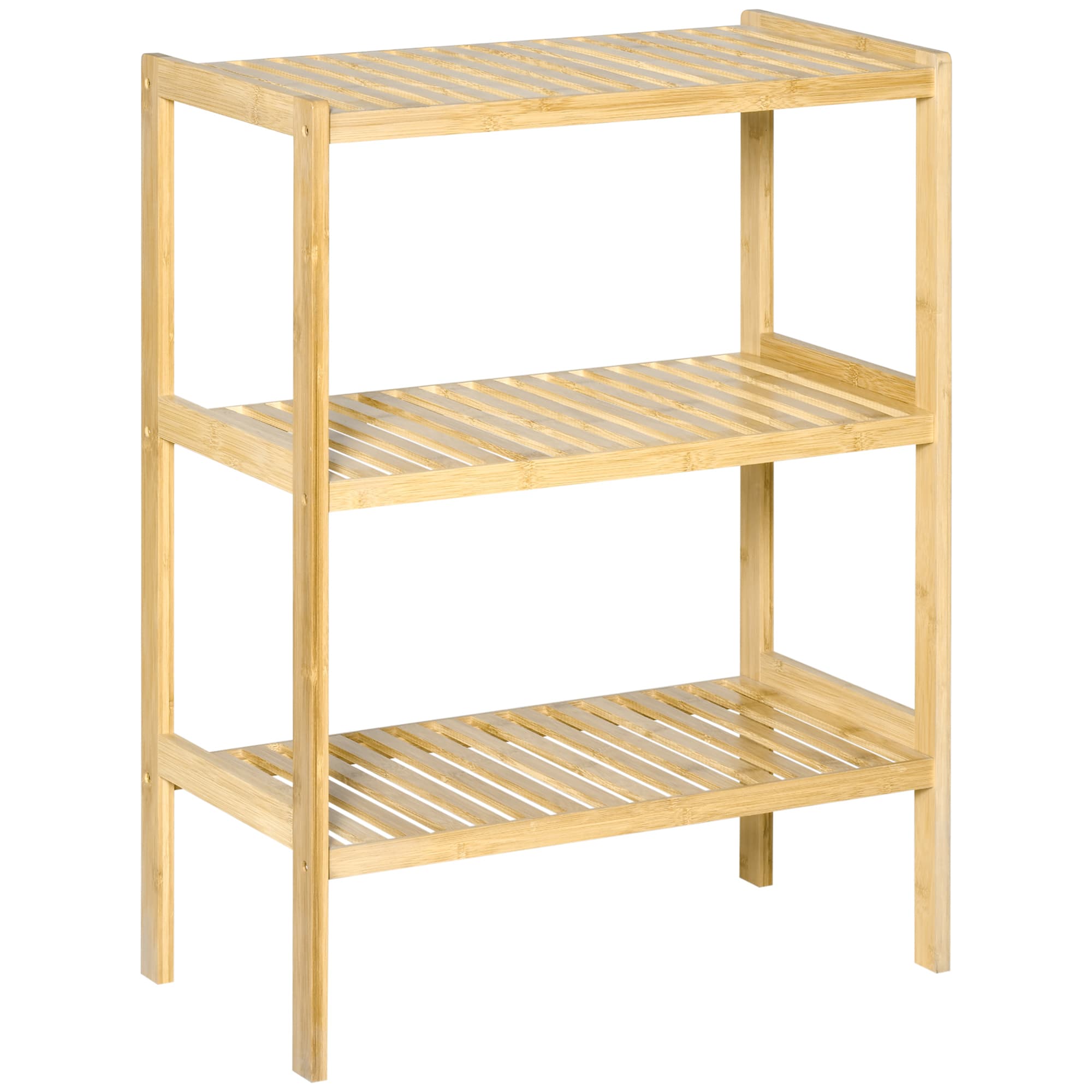 HOMCOM Półka bambusowa z 3 półkami stojak na książki regał naturalny 62x33x80 cm | Aosom PL