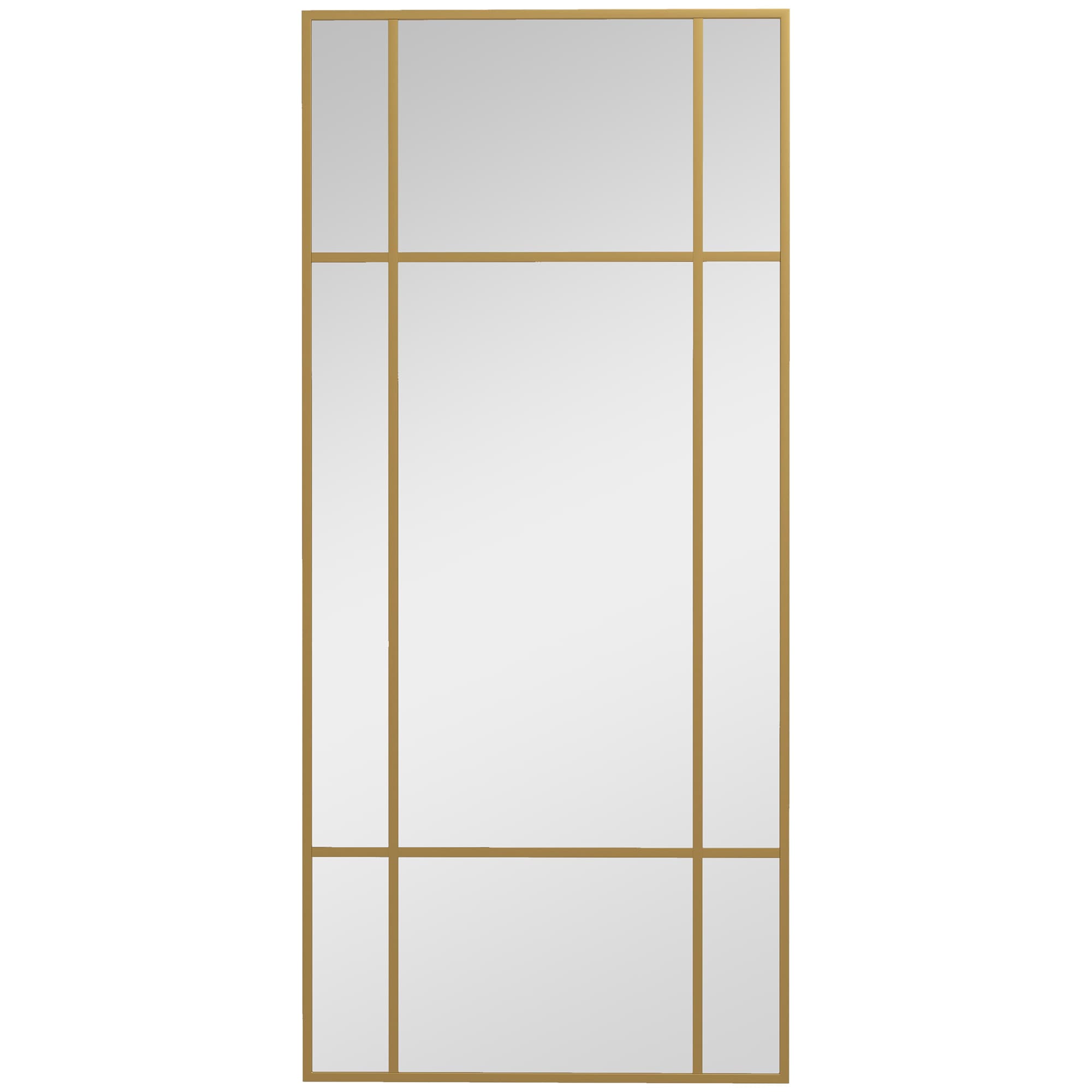 HOMCOM Ścienny lustro, dekoracyjny z metalową ramą, złote pasy, szkło wielowarstwowe, 110S x 2G x 50W cm