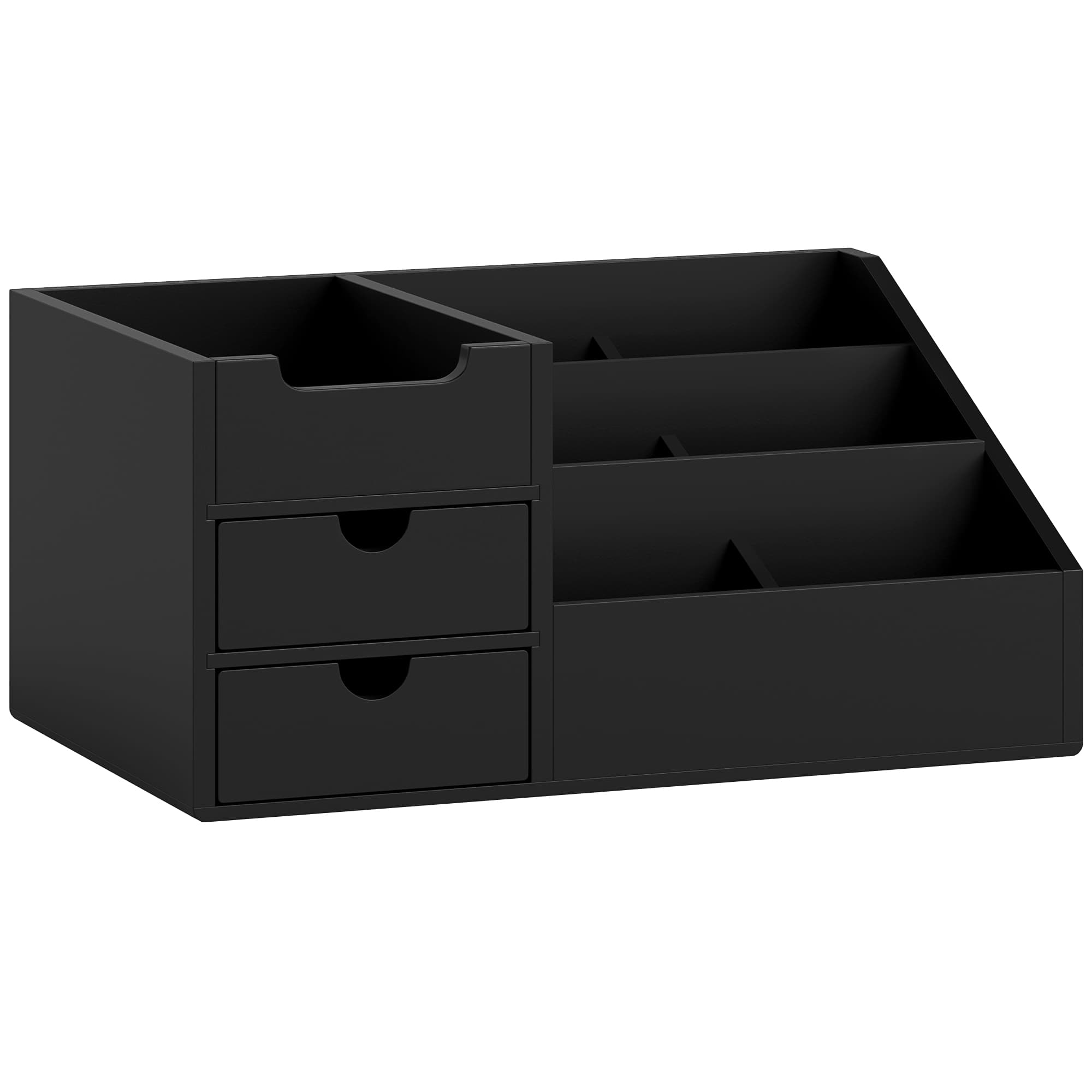 HOMCOM Organizer na biurko 2 szuflady Pojemnik do przechowywania Biuro Organizacja Czarny 33 x 20,5 x 15,5 cm | Aosom PL