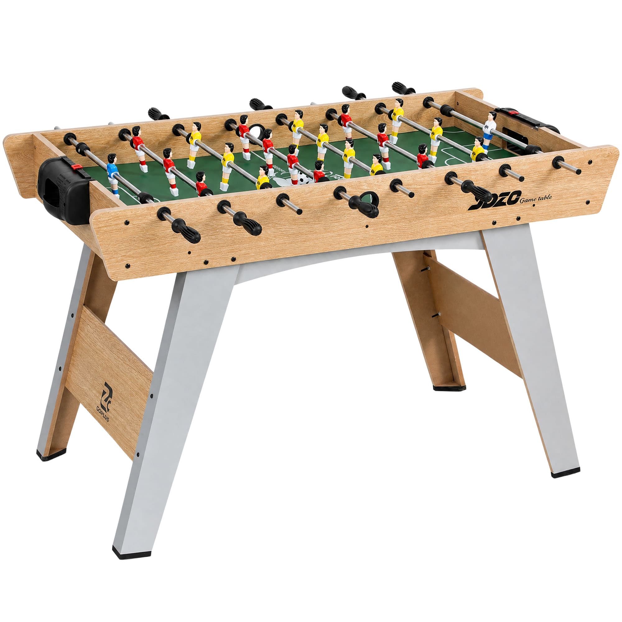 SPORTNOW Stół do piłkarzyków Kickertisch inkl 22 figurki 2 piłki Antypoślizgowe uchwyty Liczniki punktów Skośne nogi 121x87x77cm Drewno