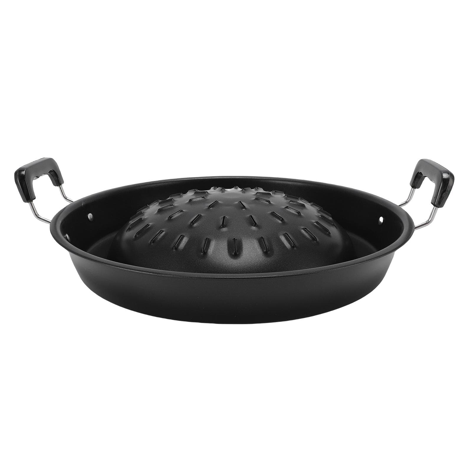 Tajski Grill BBQ 2 w 1 Nieprzywierający Równomierne Nagrzewanie Aluminiowy Grill do Hot Pota Patelnia na Węgiel do Wewnątrz czarny