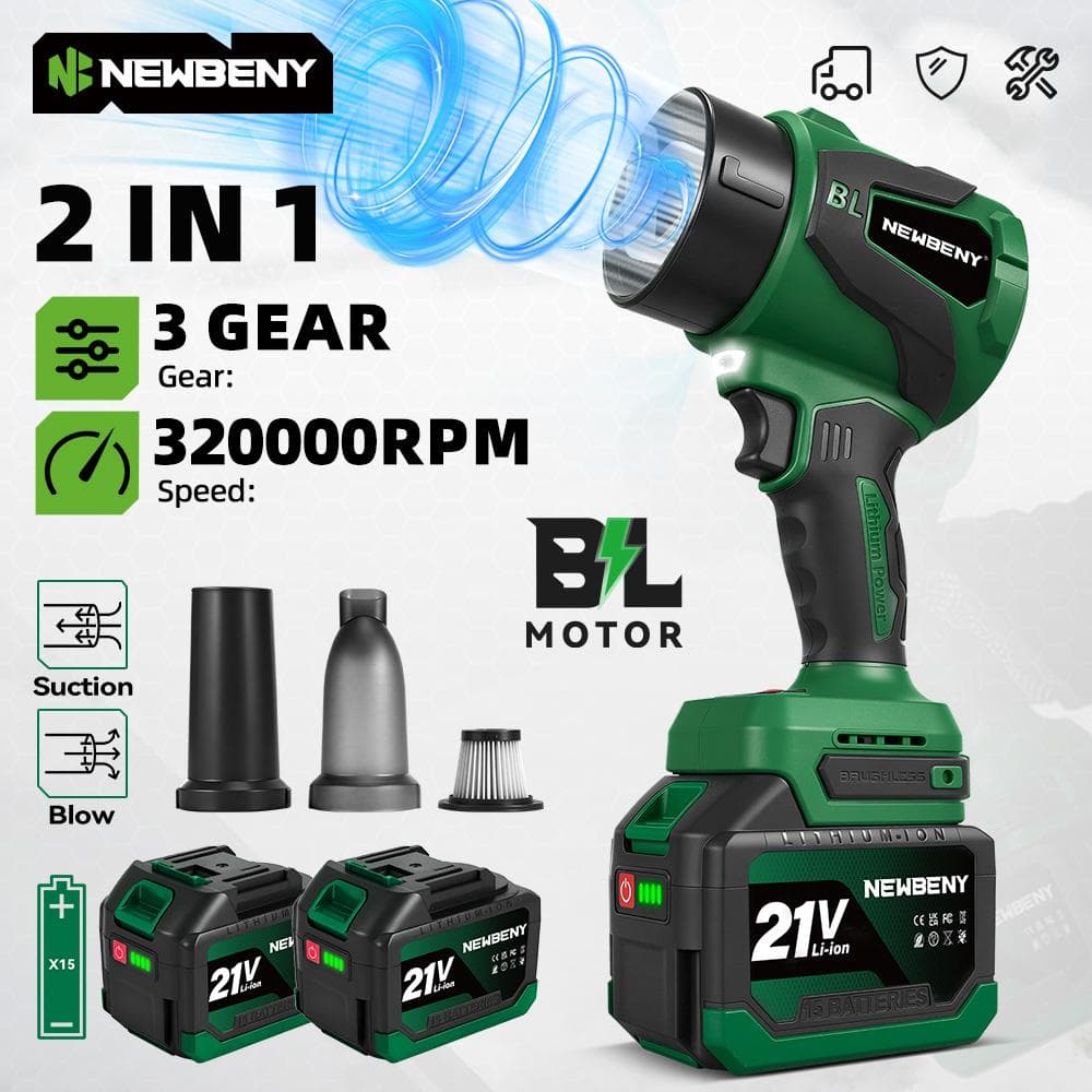 NewBeny 2W1 Bezszczotkowy Elektryczny Turbo Dmuchawa Wentylator Strumieniowy 650M/S 3000W Gwałtowny Suszarka Samochodowa Narzędzie do Zdmuchiwania