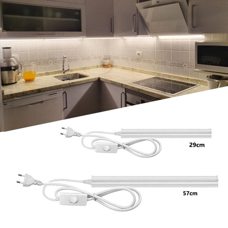 Kuchnia Led kinkiet 220v LED oświetlenie podszafkowe 6w 10w T5 aluminiowe oświetlenie LED do oświetlenia domu z wtyczką UE biały
