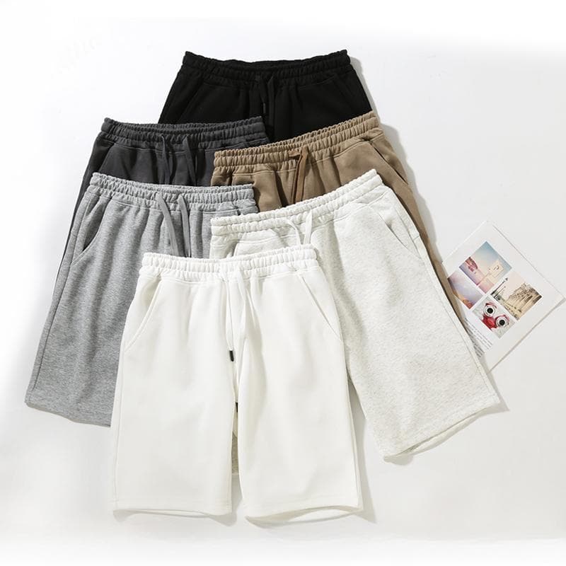 Letnie luźne spodenki sportowe, casualowa moda, duże rozmiary, elastyczny pas, sznurowane, pięciopunktowe spodnie, unisex cm light w kolorze szarym