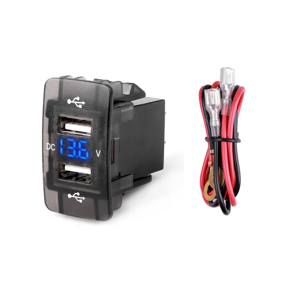 44x26mm 4.2A podwójny port Toma szybki telefon 12V 24V ładowarka z woltomierzem LED samochód USB wbudowana przejściówka do gniazda ładowarka