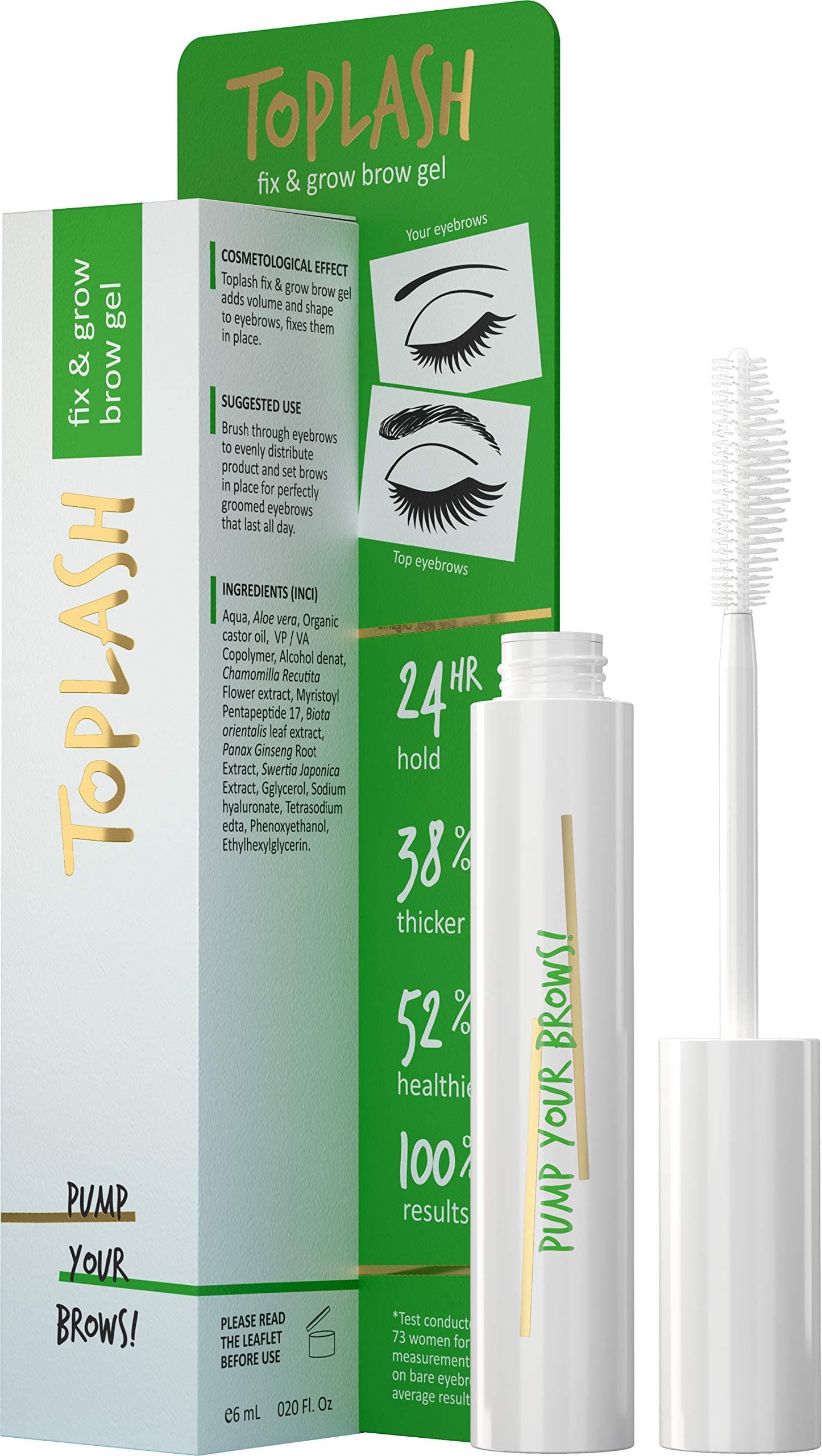 Toplash Fix & Grow żel do brwi zielony