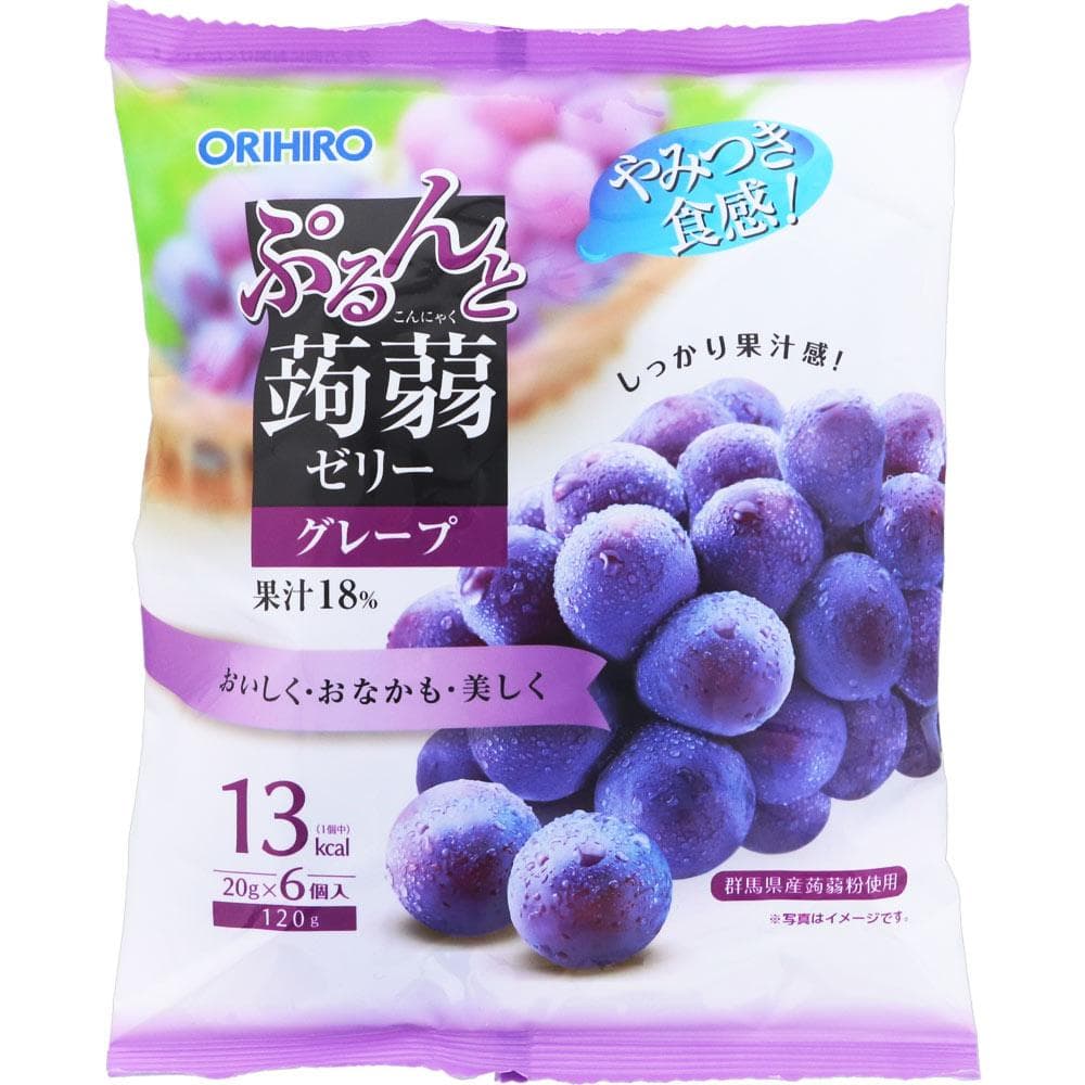 Orihiro Prandu Purunto Konnyaku Jelly Pouch Winogronowy 20g x 6szt Inne (sprawdź zamki, przyrządy do czyszczenia języka itp.) Galaretki Inne