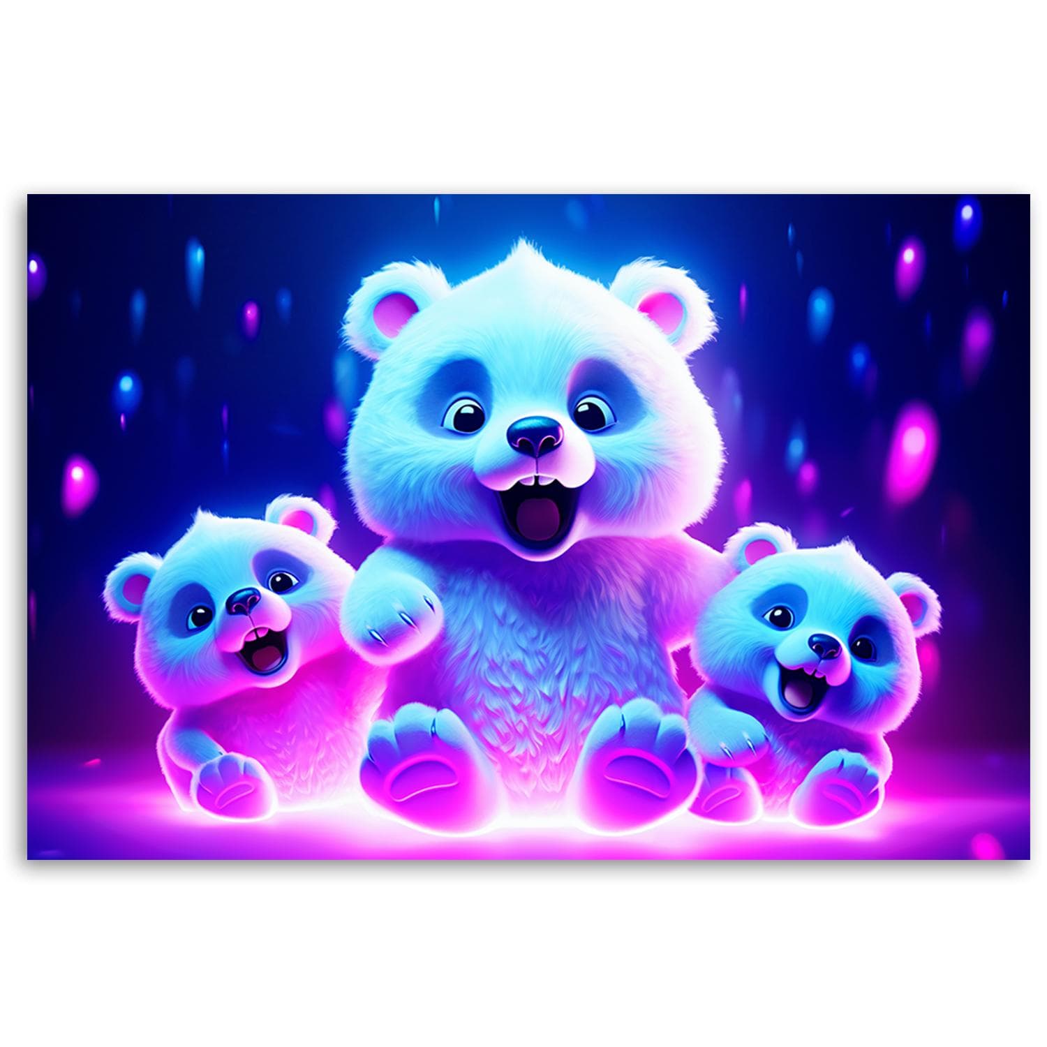 Tapeta Niedźwiedzie Neonowe multikolor