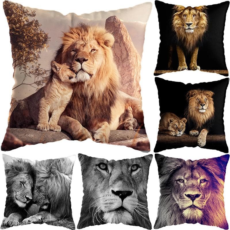 Wildlife Lion Tiger Poszewka na poduszkę Poszewka Decor Wildlife Lion Poszewka Sofa Krzesło Poszewka