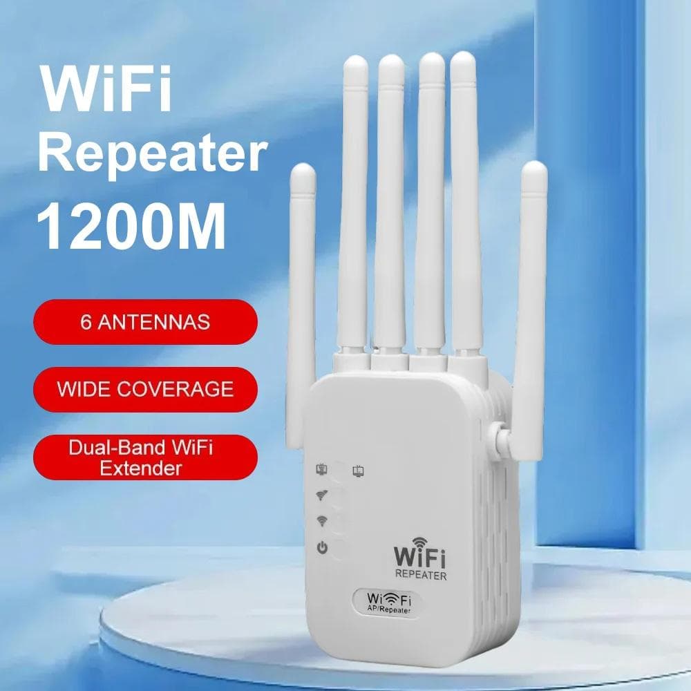 Wzmacniacz sygnału WiFi 1200 Mb/s, dwuzakresowy wzmacniacz sygnału WiFi 2,4 GHz, 5 GHz, router, wzmacniacz sygnału WiFi o dużym zasięgu do biura