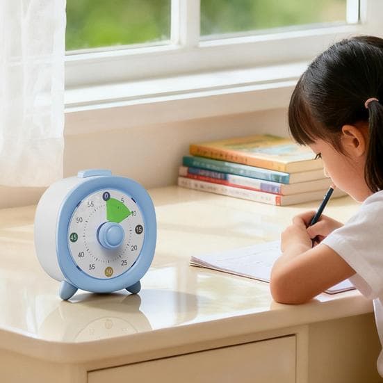 Timer dla dzieci 60 minutowy timer wizualny cichy zegar odliczający bez ekranu bez ustawień timer do klasy narzędzie do nauki w domu zielony
