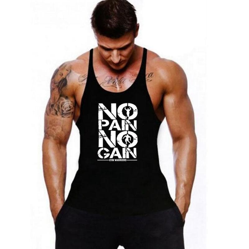 Muscleguys męska koszulka fitness luźna, lekka koszulka bez rękawów letnia bawełniana koszulka z nadrukiem bez bólu bez zysku koszulka na
