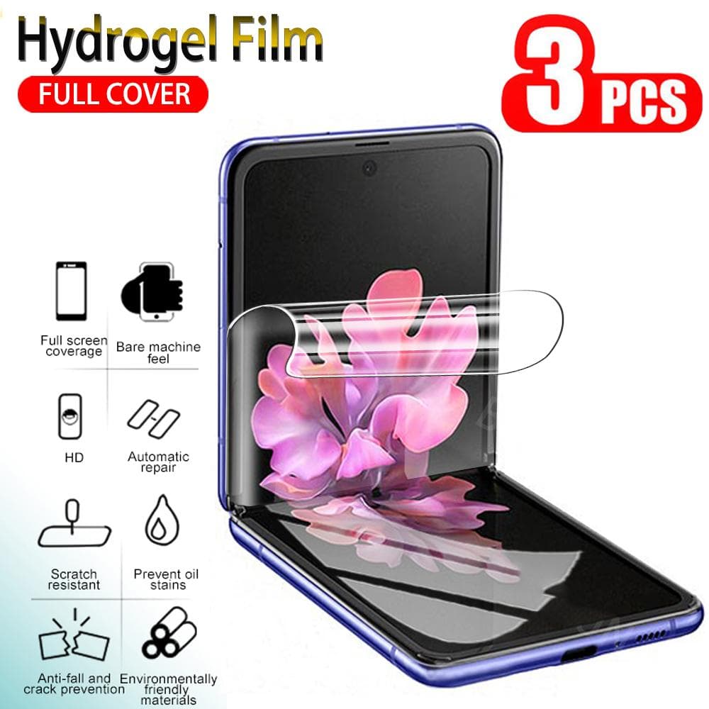 3 szt. Hydrożelowa folia ochronna na ekran do Samsung Galaxy Z Flip 5/4/3 5G miękka folia ochronna do Flip3 flip4 S20 S21 S22 + Ultra folia