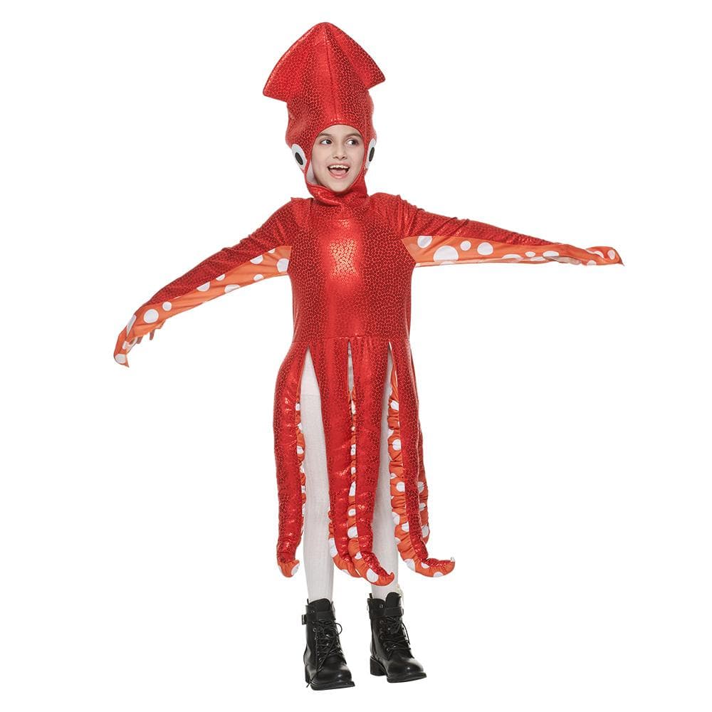 Unisex Dzieci Chłopcy Dziewczęta Kostium ośmiornicy Dzieci Życie morskie Zwierząt Ryba Kałamarnica Cosplay Kostium Halloween Strój cm