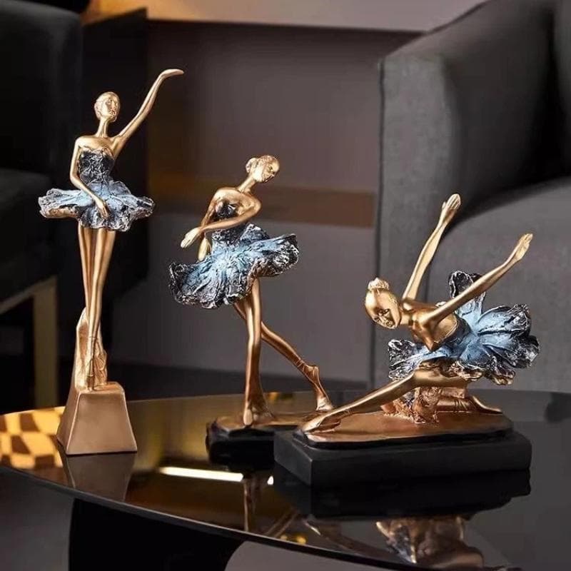 Elegancka Figurka Baletnicy z Żywicy – Abstrakcyjna Sztuka Taneczna Dekoracja Domu